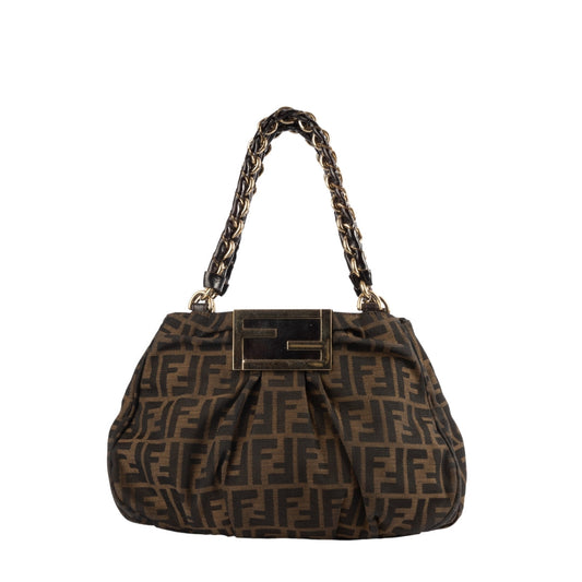 Fendi Zucca Canvas Monogram Mia Shoulder Bag