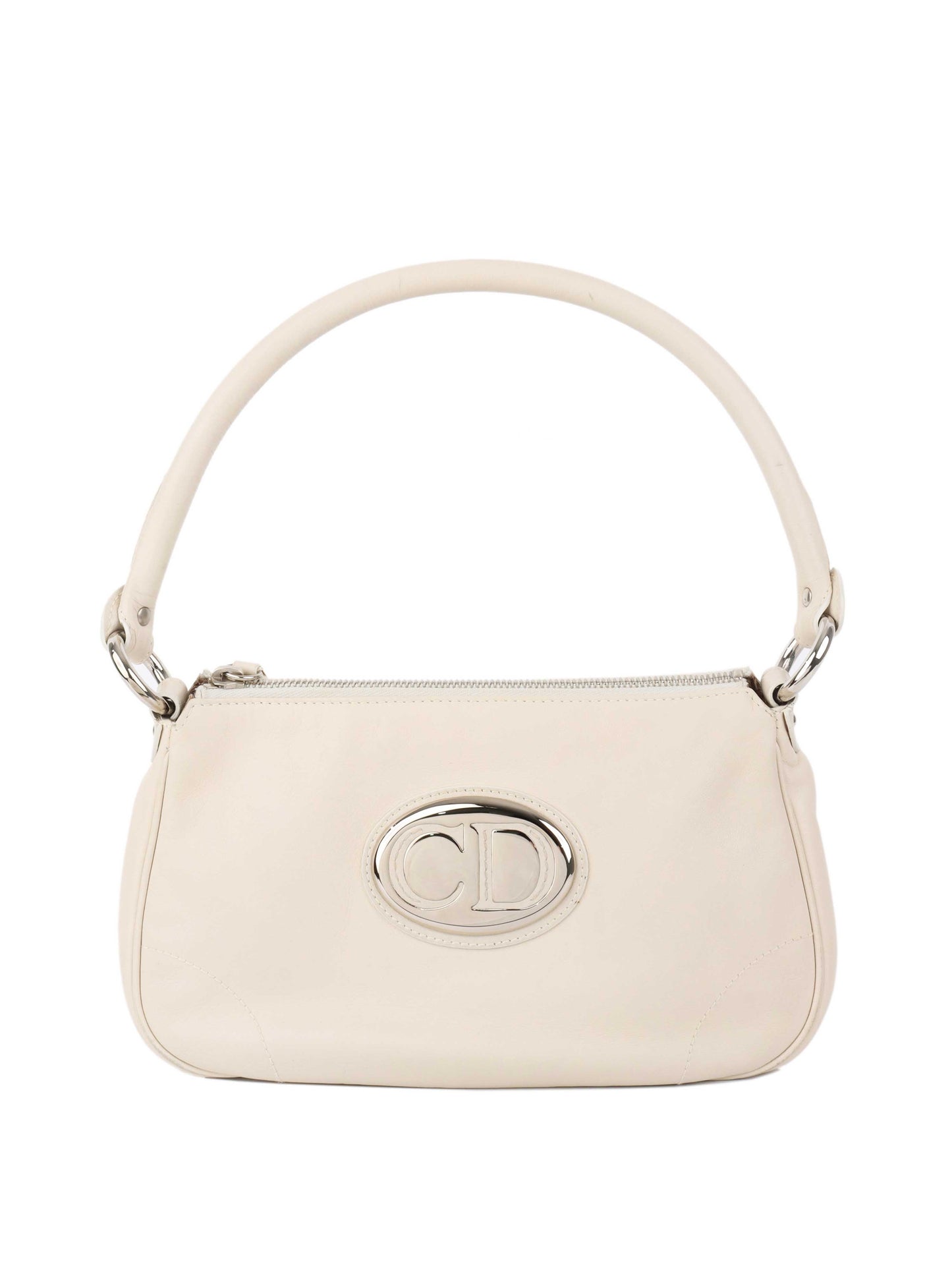 Dior White Leather Shoulder Bag.