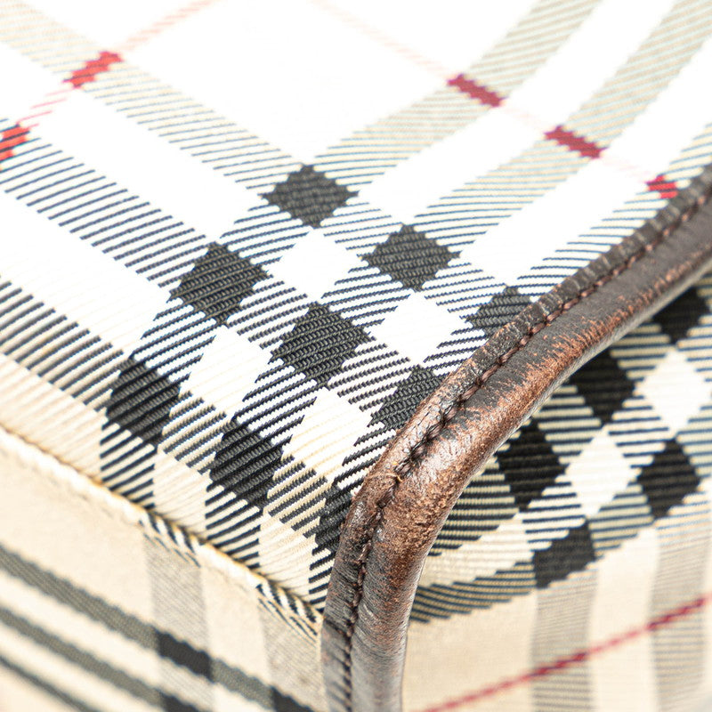 Burberry Nova Check Canvas Leather Handbag