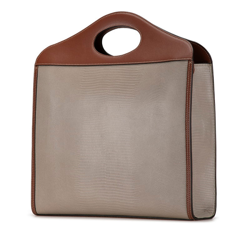 Burberry Topstitch Croco Embossed Leather 2way Bag
