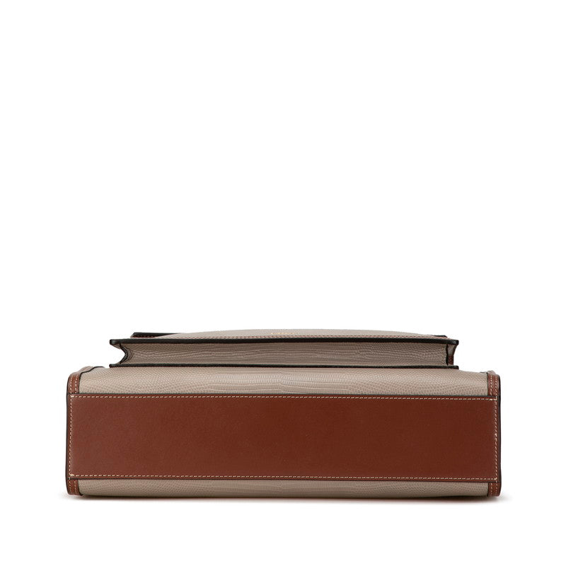 Burberry Topstitch Croco Embossed Leather 2way Bag