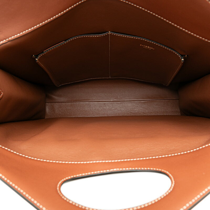 Burberry Topstitch Croco Embossed Leather 2way Bag