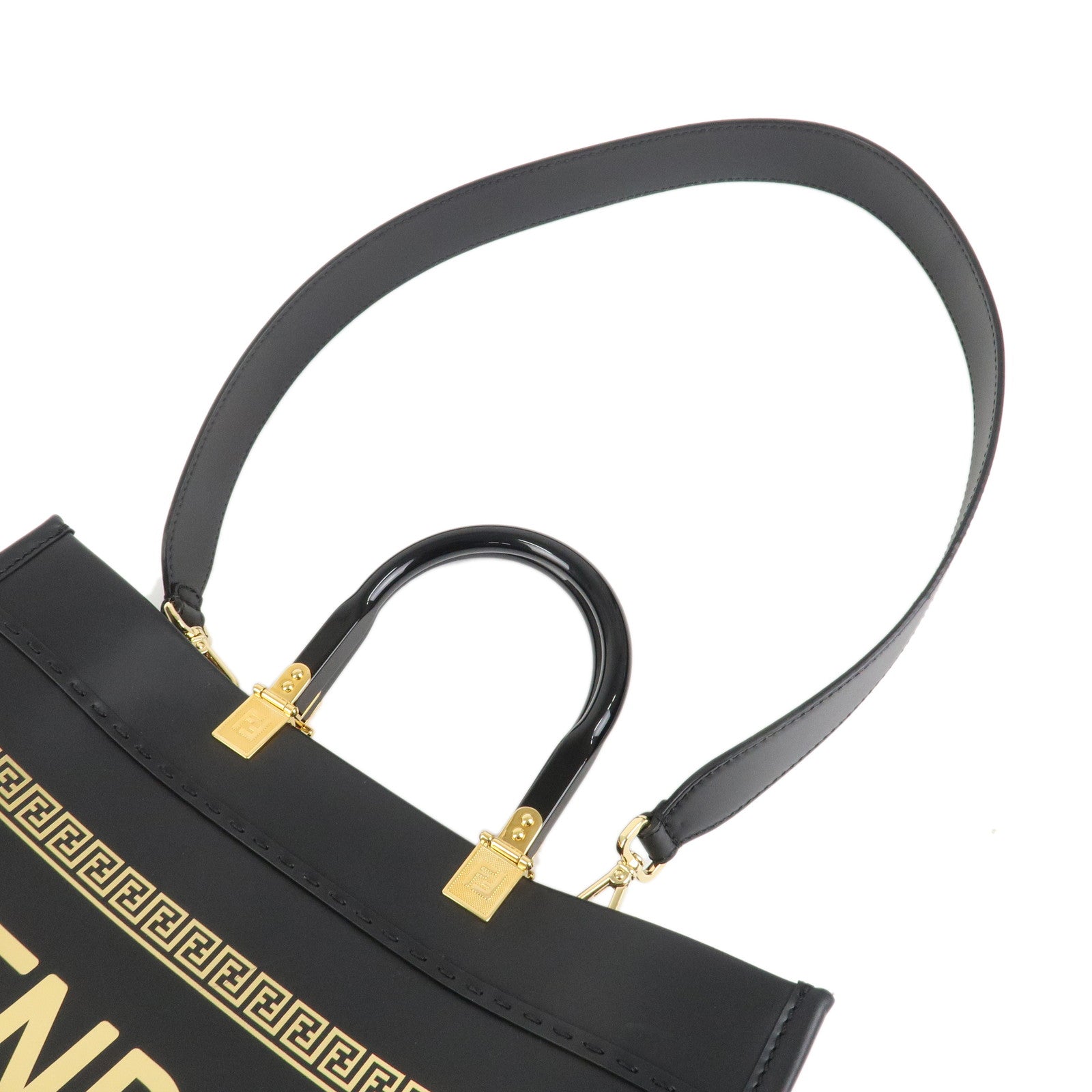 FENDI VERSACE FENDACE Leather Sunshine Medium Tote Bag 8BH386