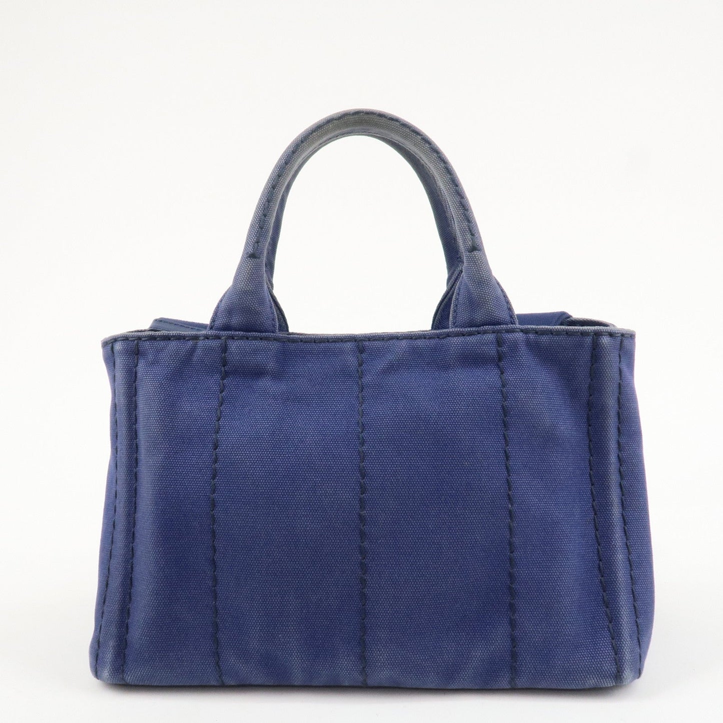 PRADA Logo Canapa Canvas 2Way Tote Bag Hand Bag Navy B2642B