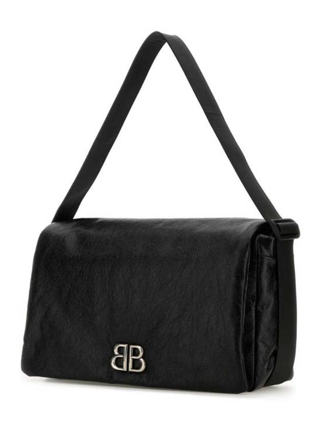 Luxury Balenciaga Trending 2026 Monaco Flap Medium Shoulder Bag Black