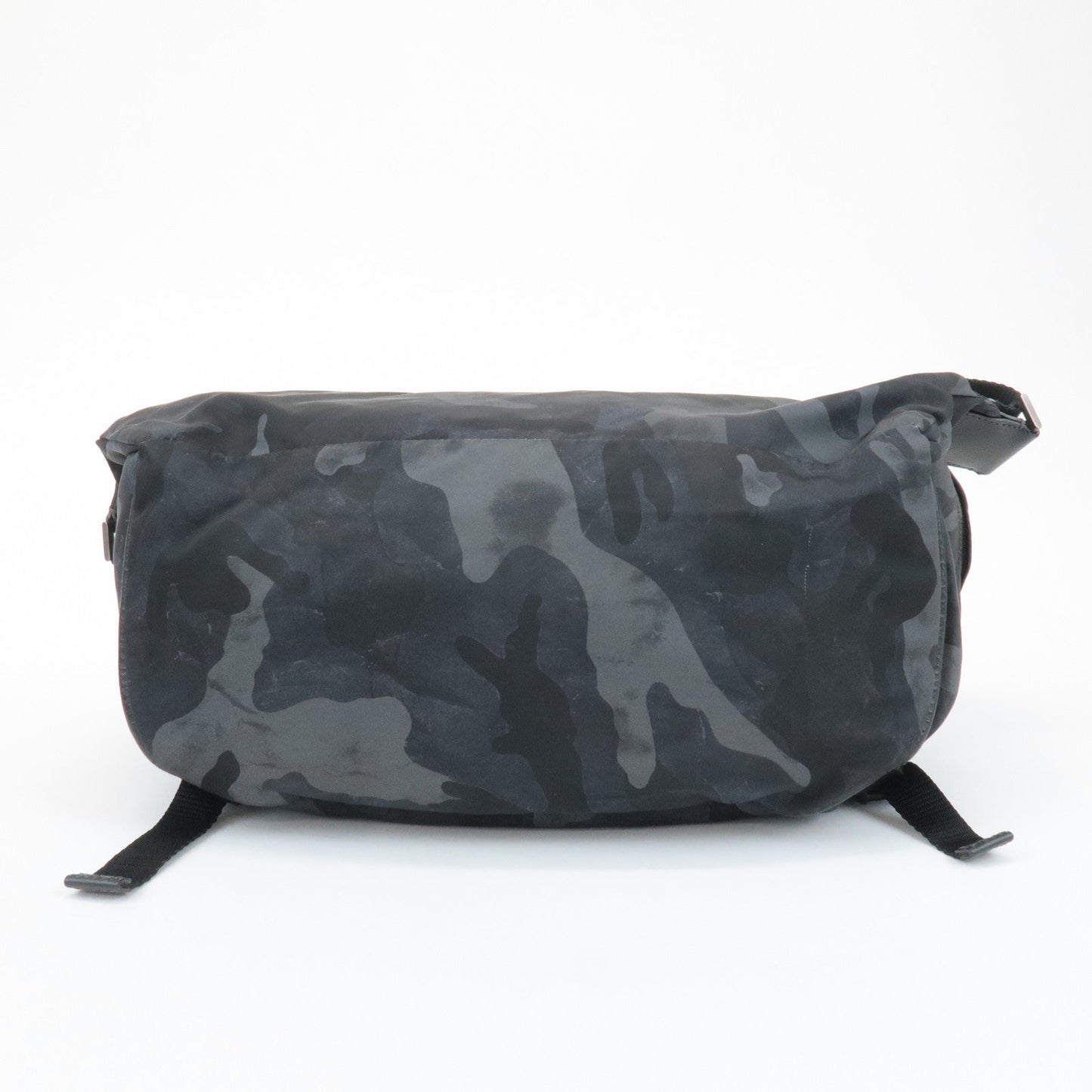 PRADA Triangle Logo Nylon Camouflage Shoulder Bag Black Gray Navy