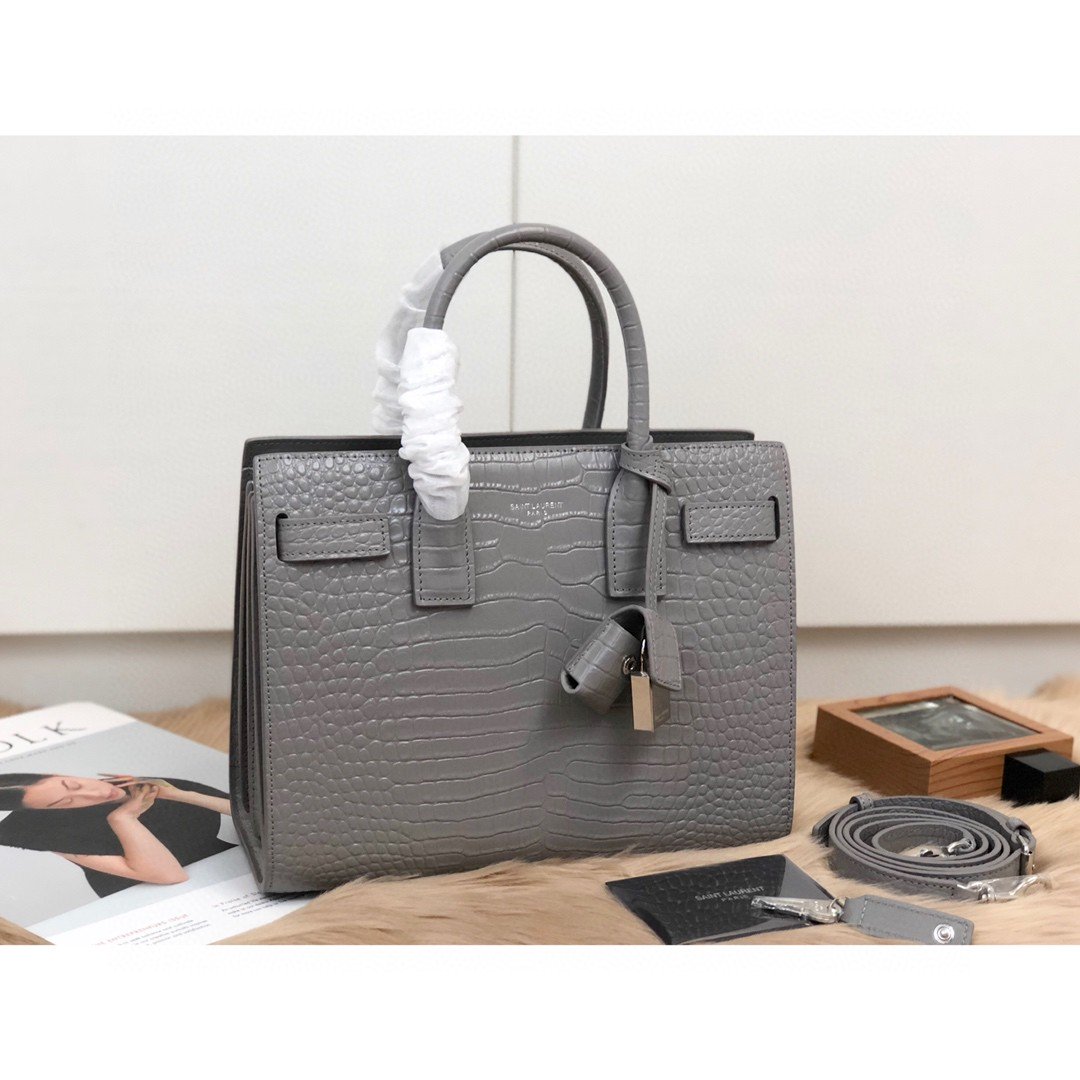 Yves Saint Laurent Sac De Jour Small In-Gray Luxury Handbag