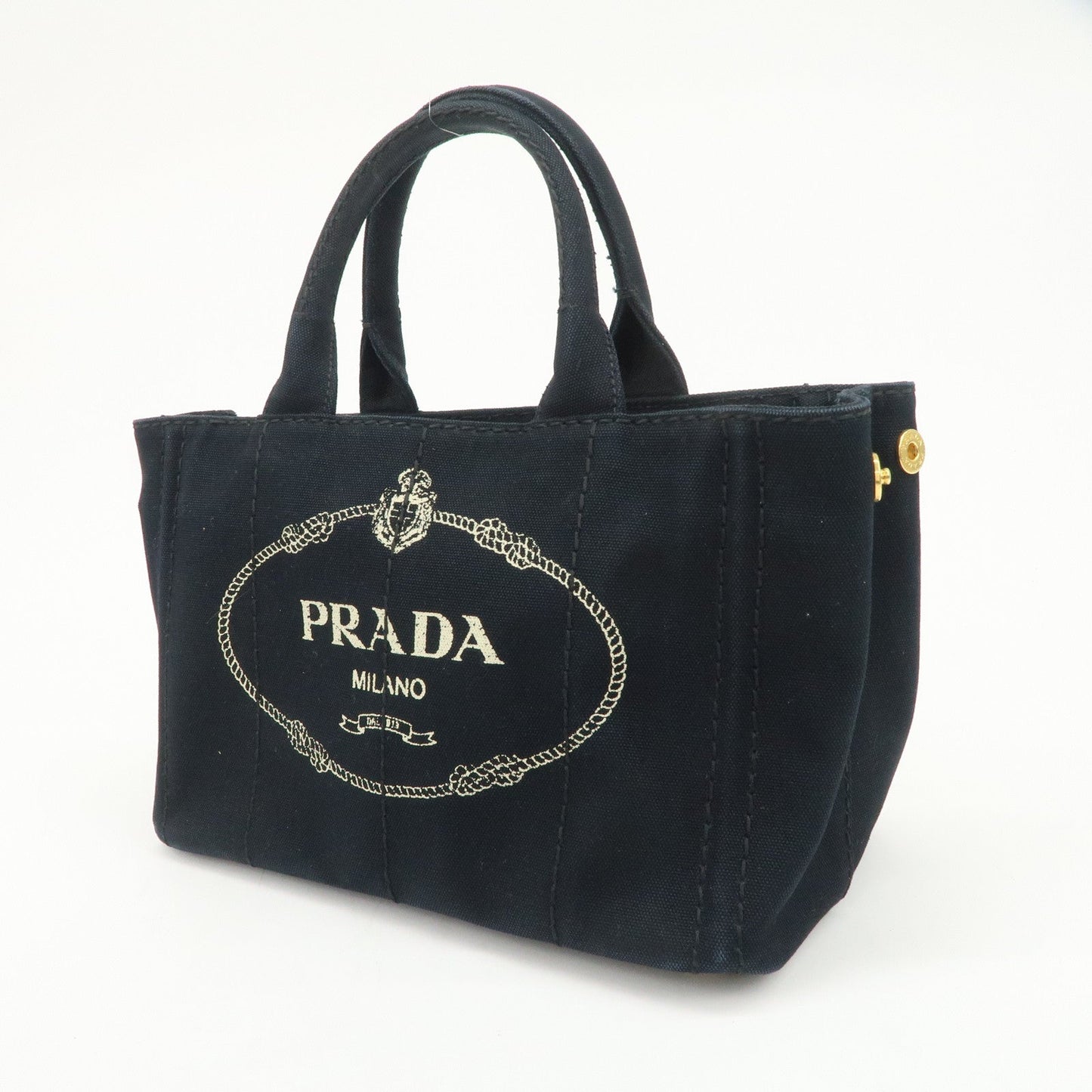 PRADA Logo Canapa Mini Canvas 2Way Bag Hand Bag Shoulder Bag 1BG439