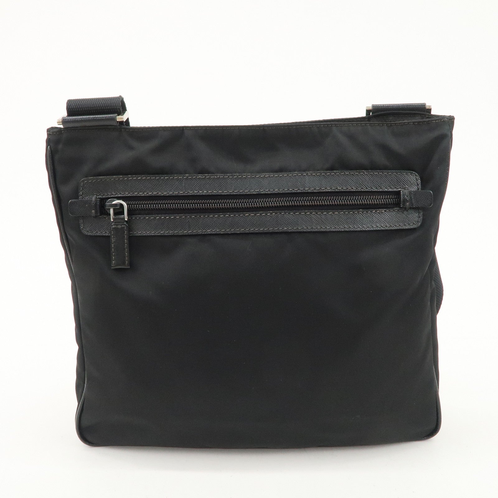 PRADA Triangle Logo Nylon Shoulder Bag Crossbody Bag Black