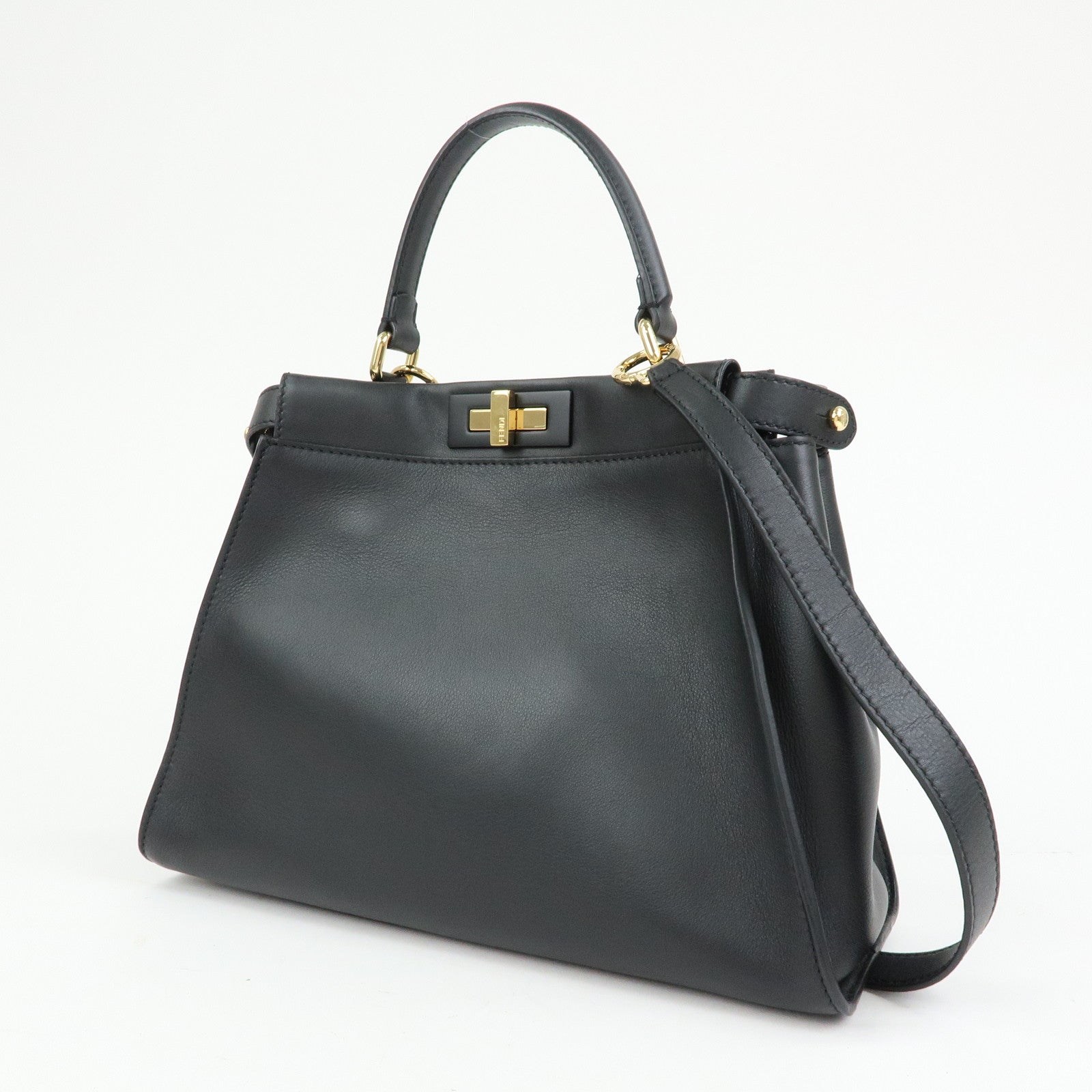 FENDI Peekaoo Calf Leather 2Way Bag Hand Bag Shoulder Bag 8BN290
