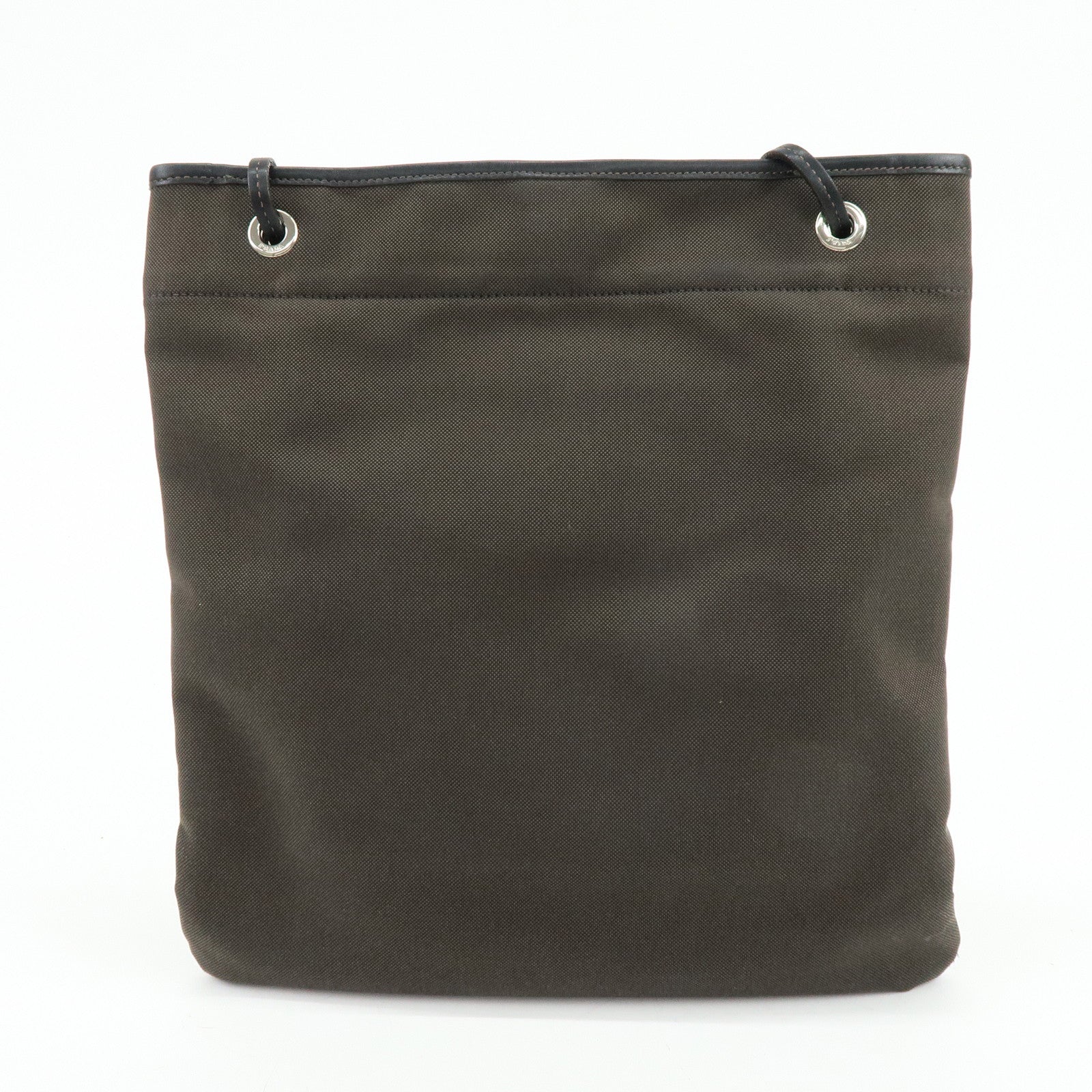 PRADA Logo Jacquard Leather Shoulder Bag Crossbody Bag Dark Brown