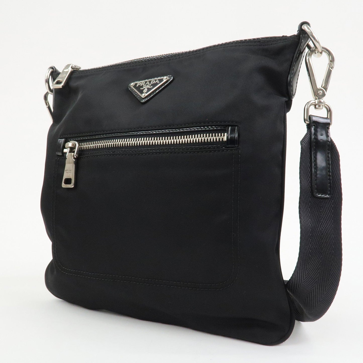 PRADA Triangle Logo Tessuto Nylon Shoulder Bag Crossbody Bag BT0716
