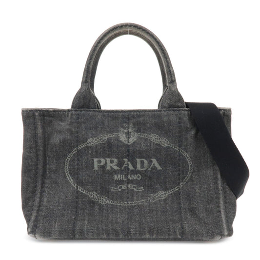 PRADA Canapa Mini 2Way Bag Hand Shoulder Bag Black B2439G