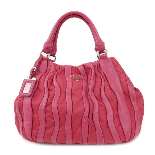 PRADA Nappa Leather Nylon Hand Bag Shoulder Bag Pink BR3994