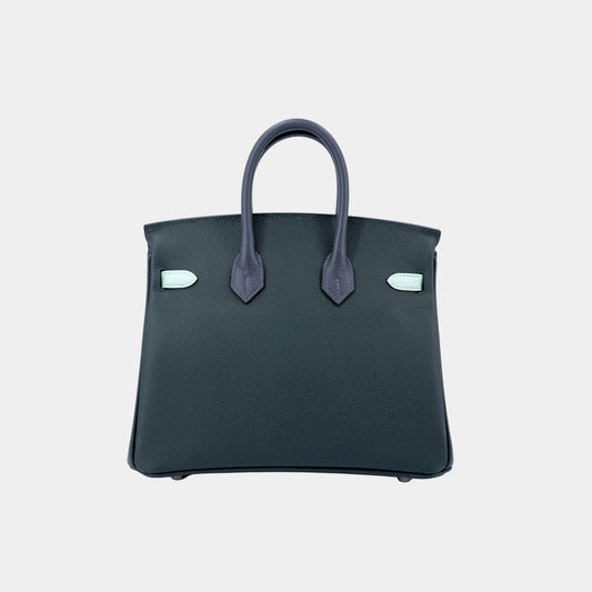 Birkin 25 Epsom Vert Fonce/ Vert Peppermint/ Ardoise PHW