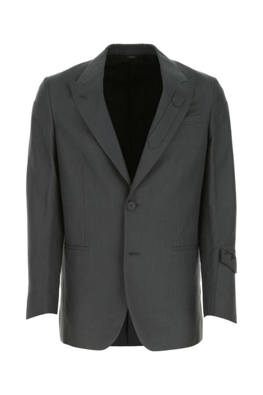 Fendi Man Dark Grey Linen Blend Blazer