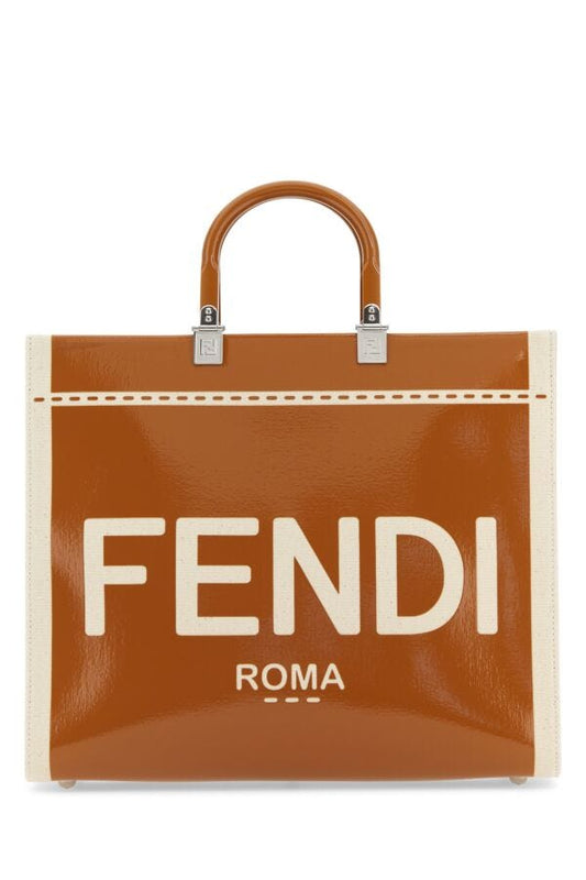 Fendi Woman Two-Tone Canvas Medium Sunshine Shopping Bag