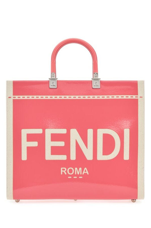 Fendi Woman Two-Tone Canvas Medium Sunshine Shopping Bag