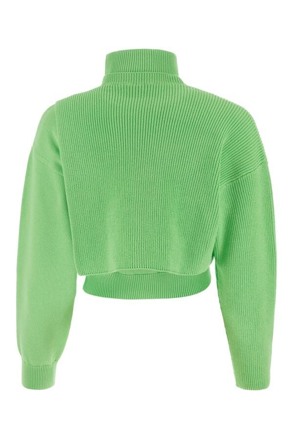 Fendi Woman Light Green Stretch Cotton Sweater