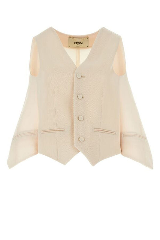 Fendi Woman Ivory Wool Vest