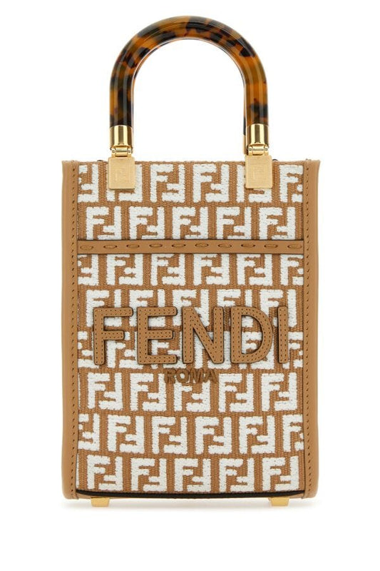 Fendi Woman Embroidered Fabric Mini Sunshine Handbag