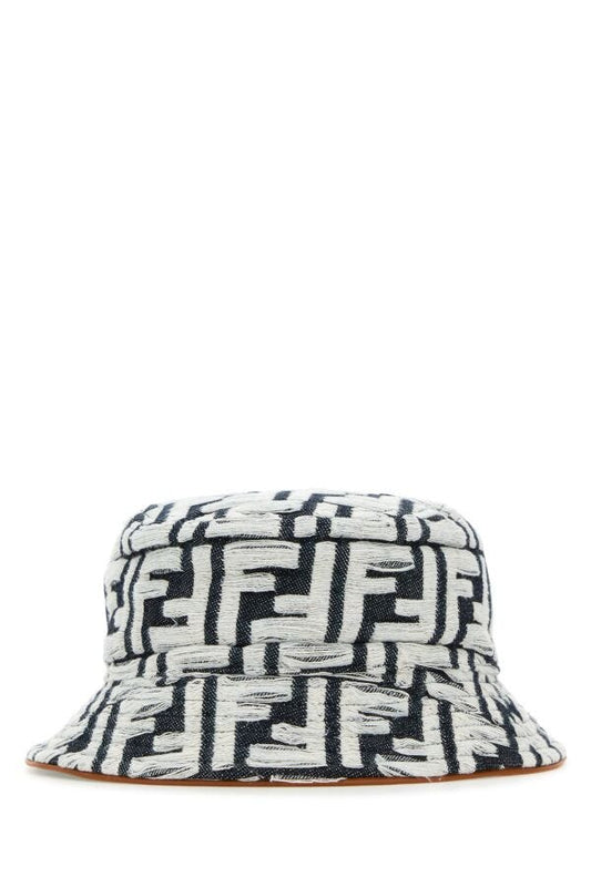 Fendi Man Embroidered Denim Bucket Hat