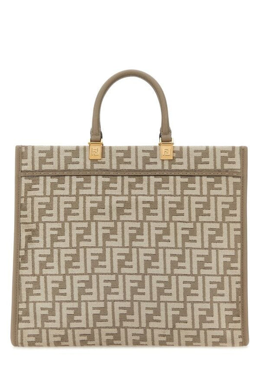 Fendi Woman Embroidered Fabric Medium Sunshine Shopping Bag