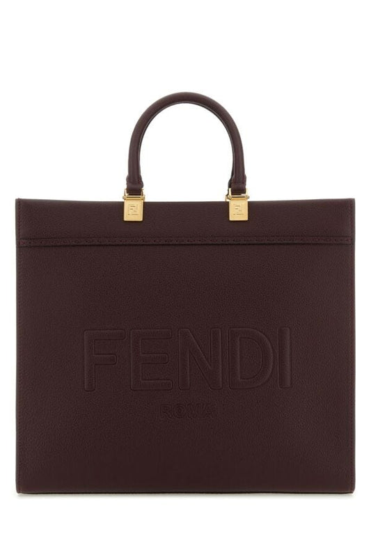 Fendi Woman Grape Leather Medium Sunshine Shopping Bag