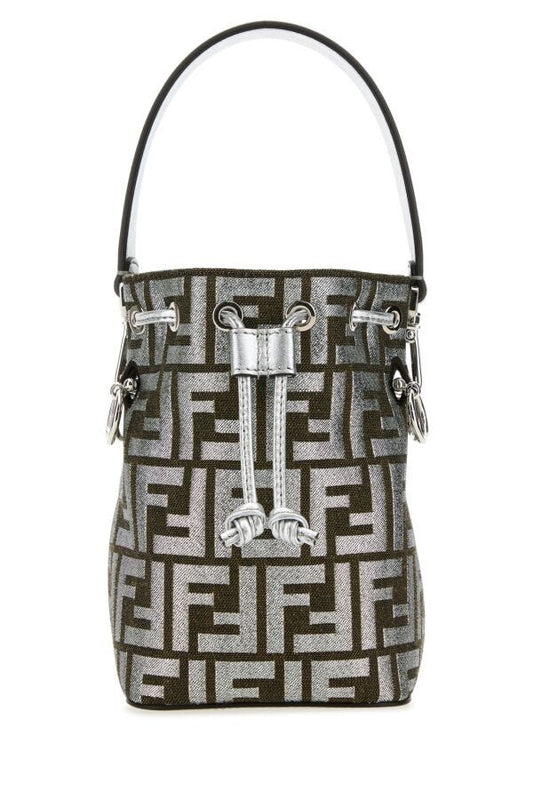 Fendi Woman Embroidered Fabric Mini Mon Tresor Bucket Bag