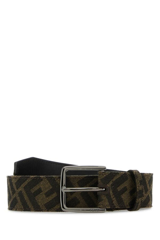 Fendi Man Embroidered Canvas Belt