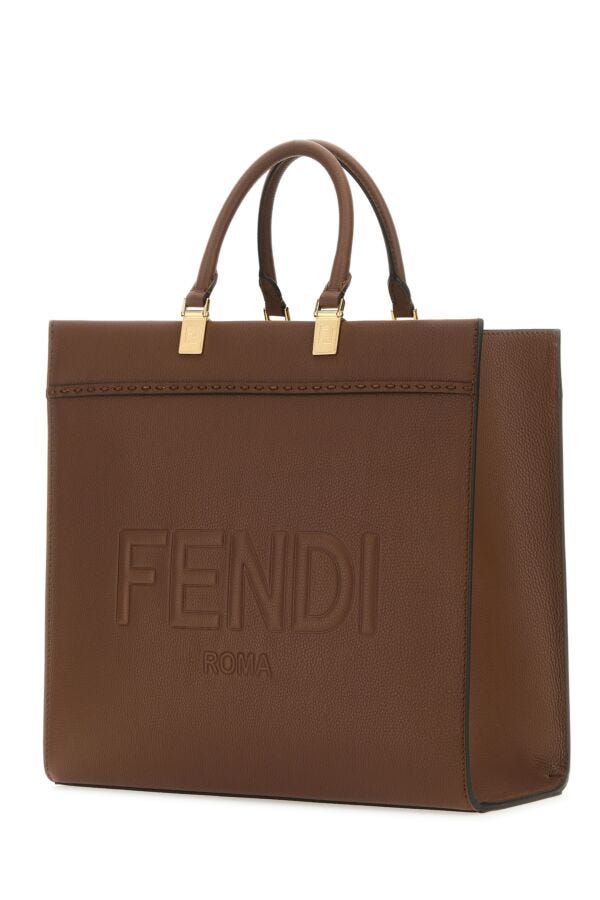 Fendi Woman Brown Leather Medium Sunshine Shopping Bag