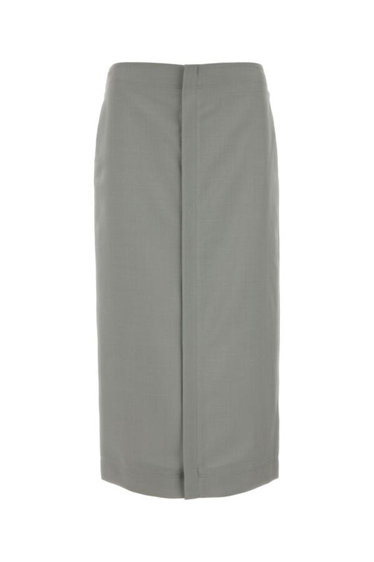 Fendi Woman Light Grey Mohair Blend Skirt