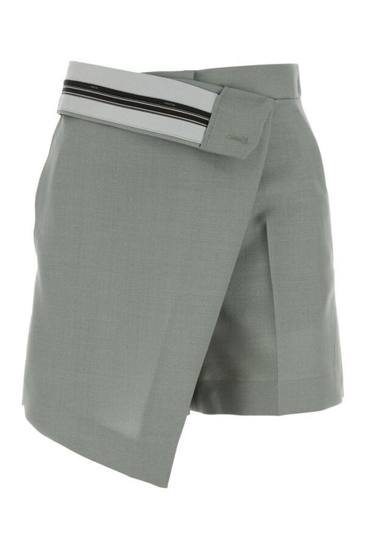 Fendi Woman Grey Mohair Blend Shorts