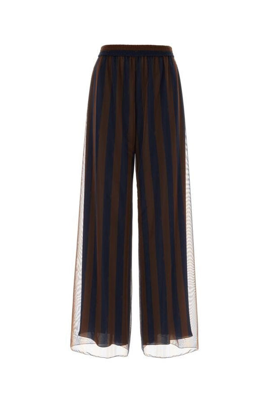 Fendi Woman Printed Silk Palazzo Pant