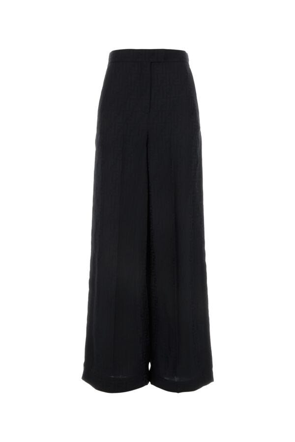 Fendi Woman Embroidered Twill Wide-Leg Pant