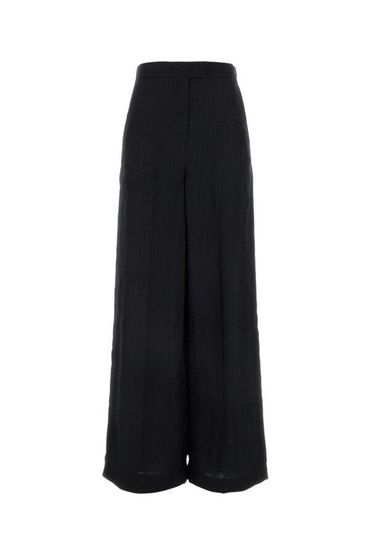 Fendi Woman Embroidered Twill Wide-Leg Pant