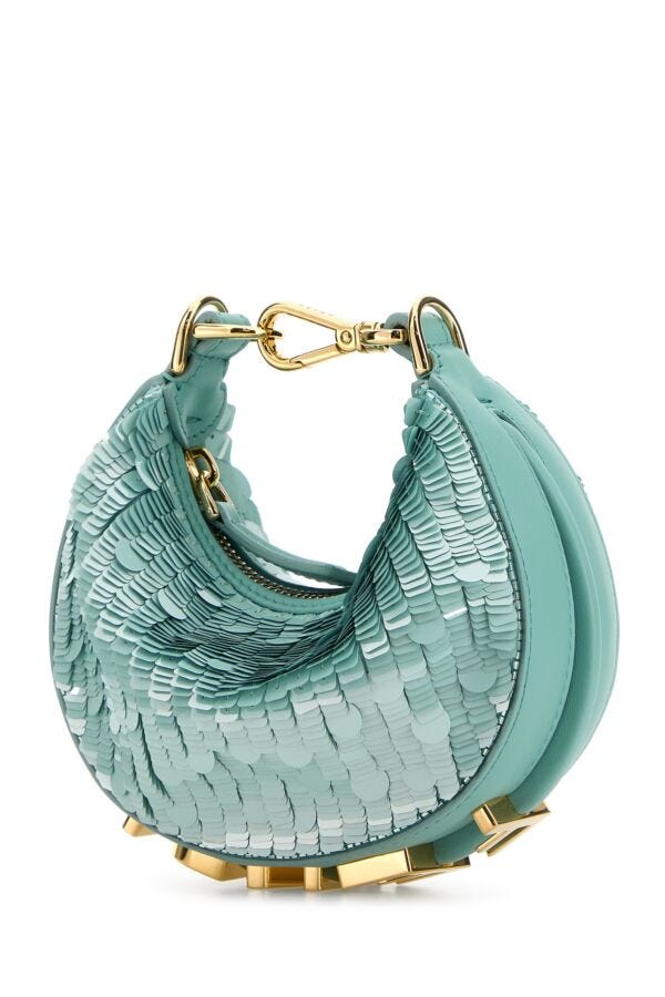 Fendi Woman Embellished Leather Nano Fendigraphy Case