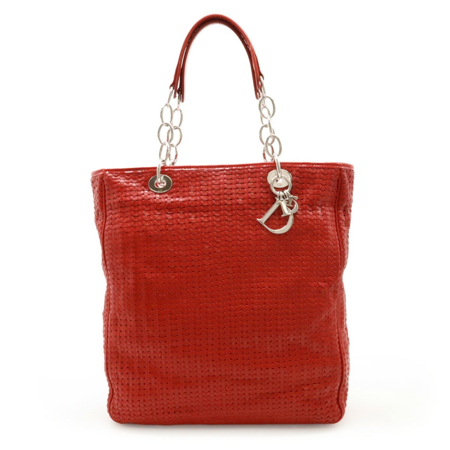 Christian Dior Red Color Leather Shoulder Bag Tote Bag ()