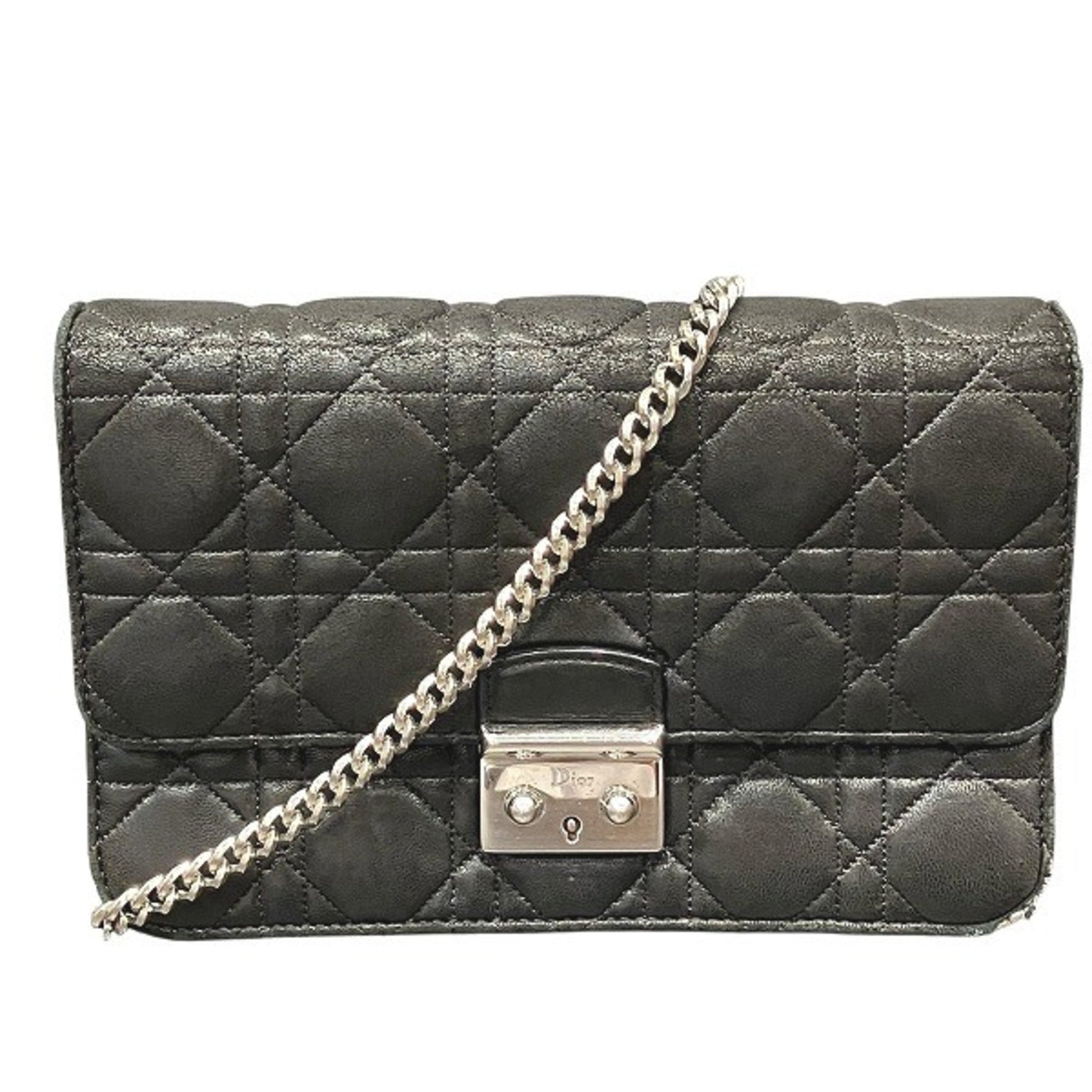 Christian Dior Black Leather Shoulder Bag ()