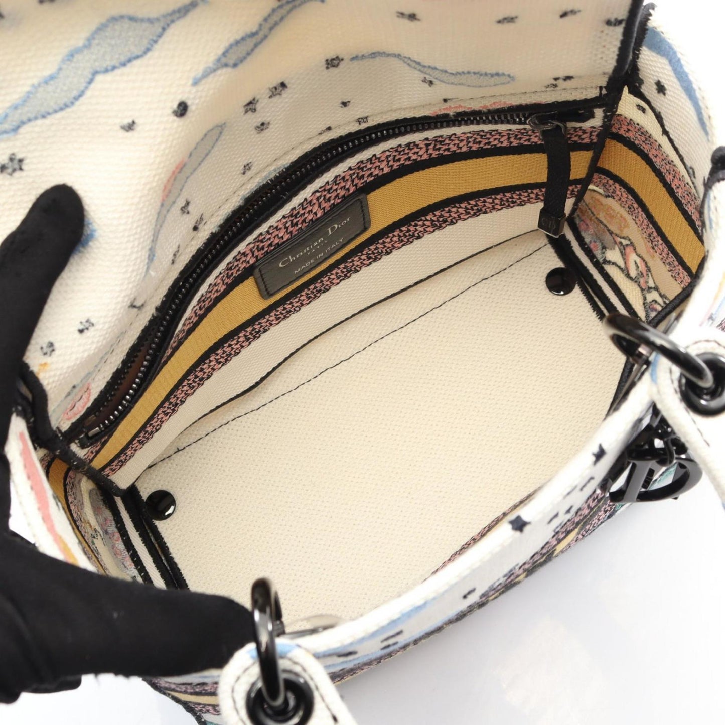 Christian Dior Multi-Color White Canvas Handbag ()