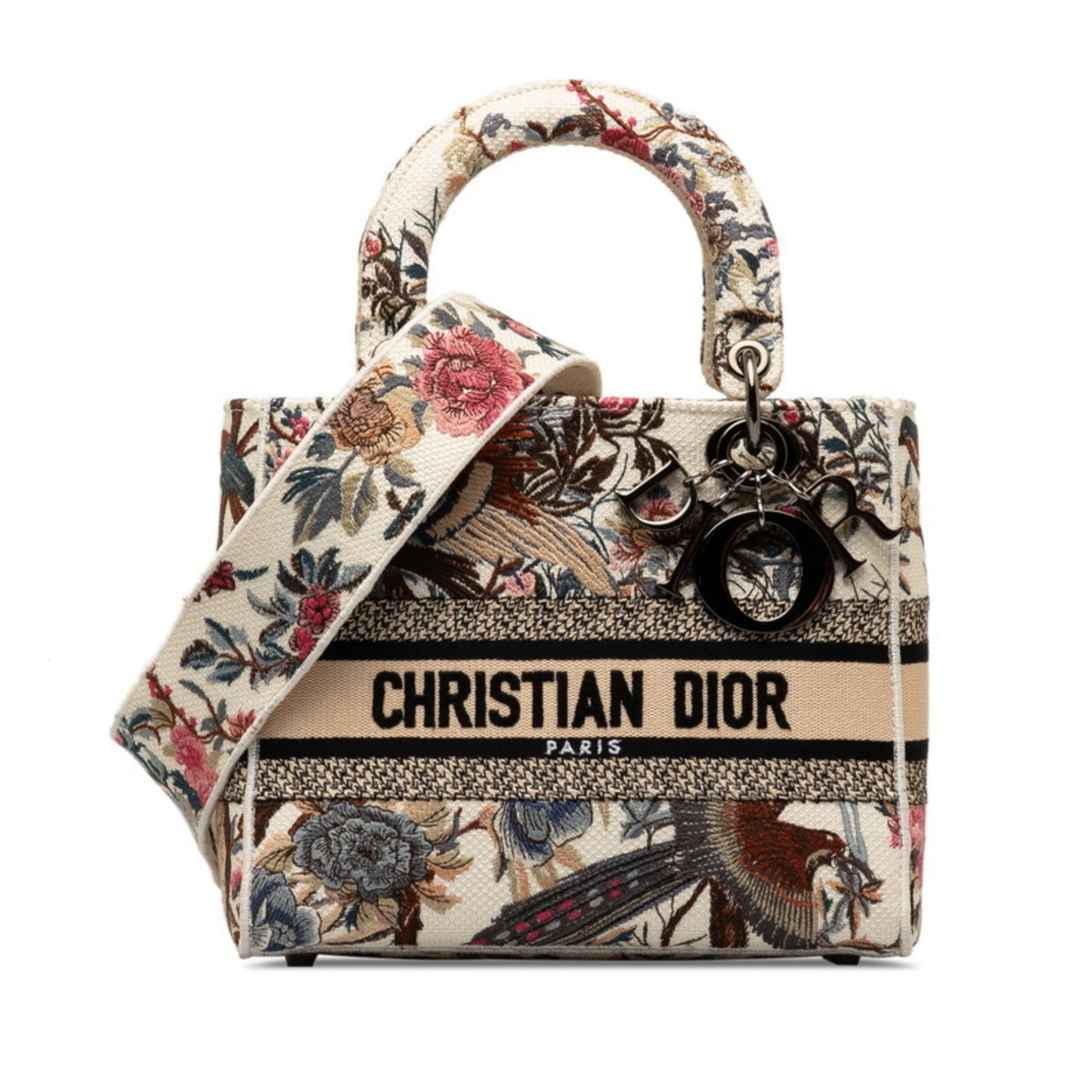 Christian Dior Multi-Color White Canvas Handbag Shoulder Bag