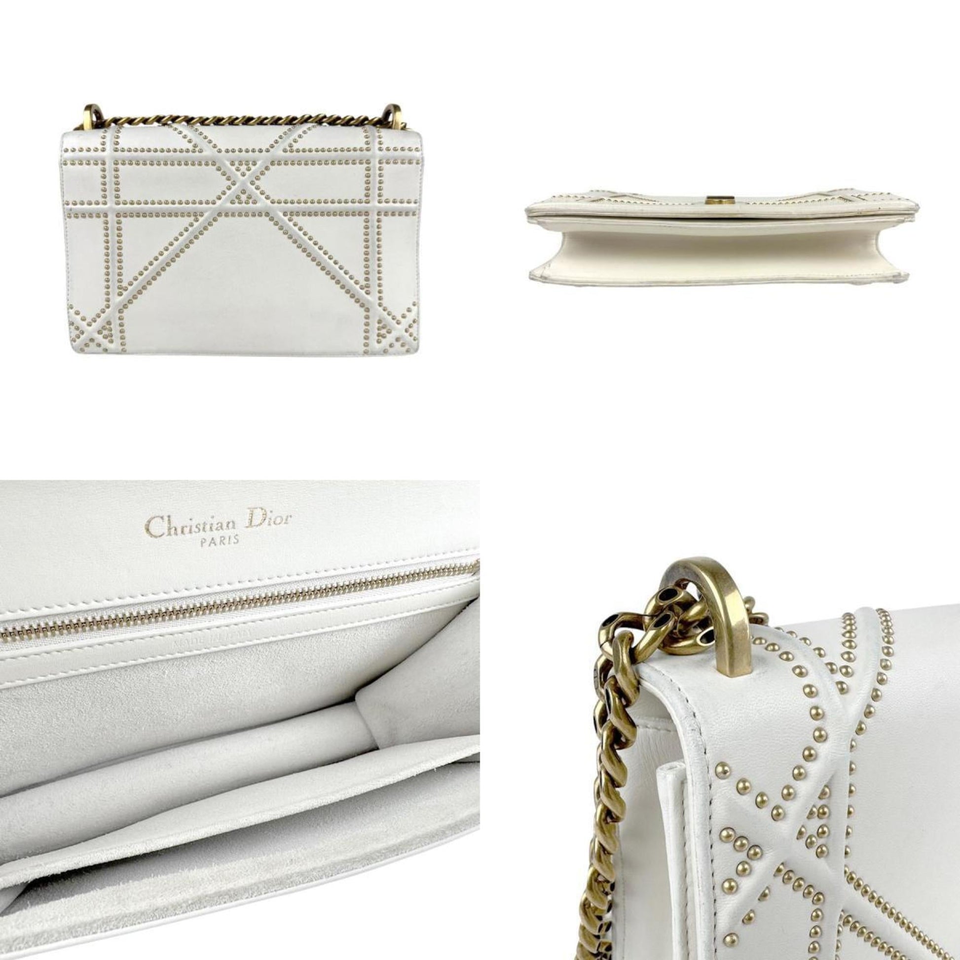 Christian Dior Off-White Leather Shoulder Bag ()