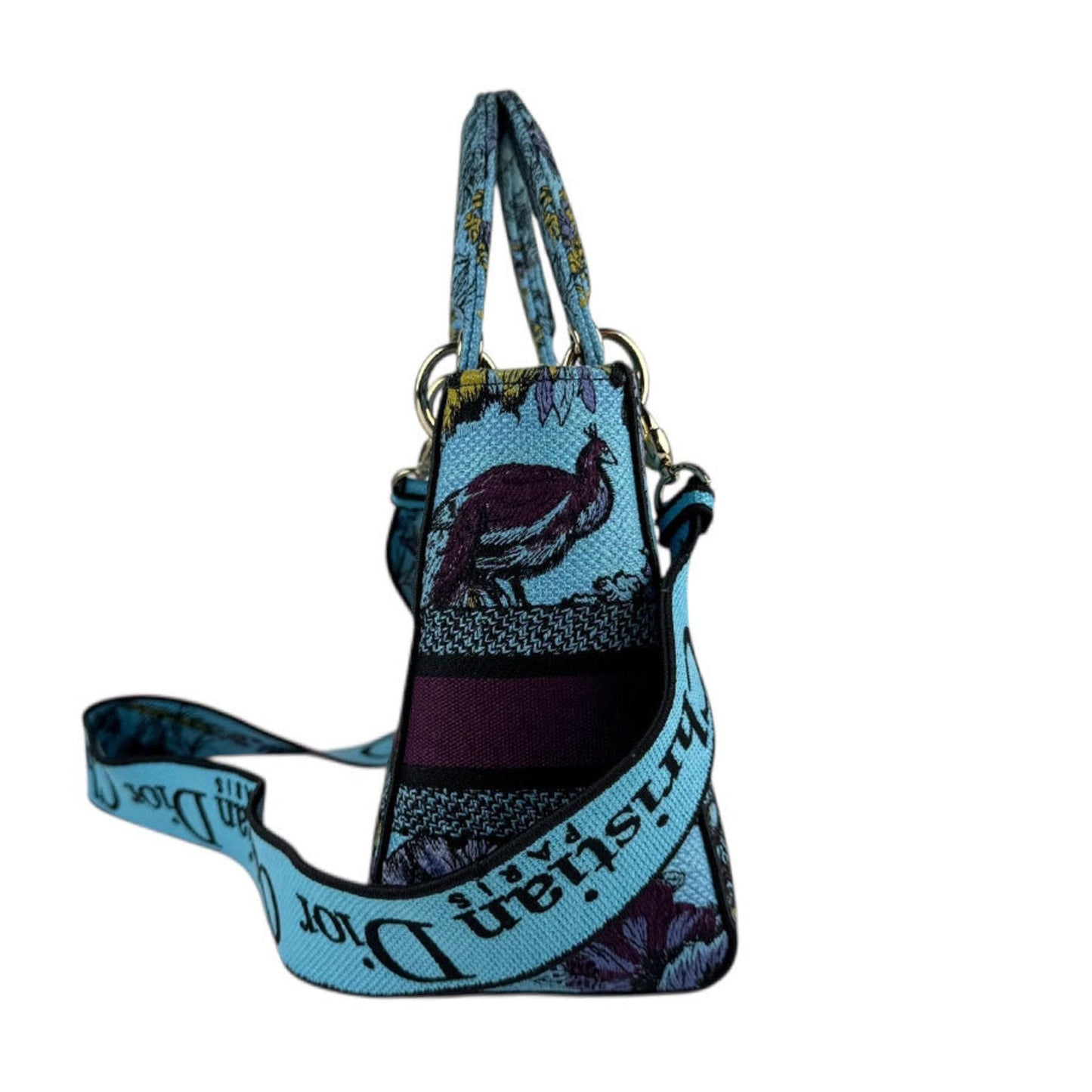 Christian Dior Blue Canvas Handbag Shoulder Bag ()