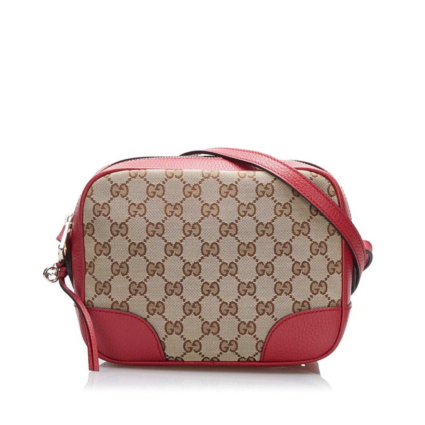 Gucci Brown Leather Canvas Shoulder Bag Style 7