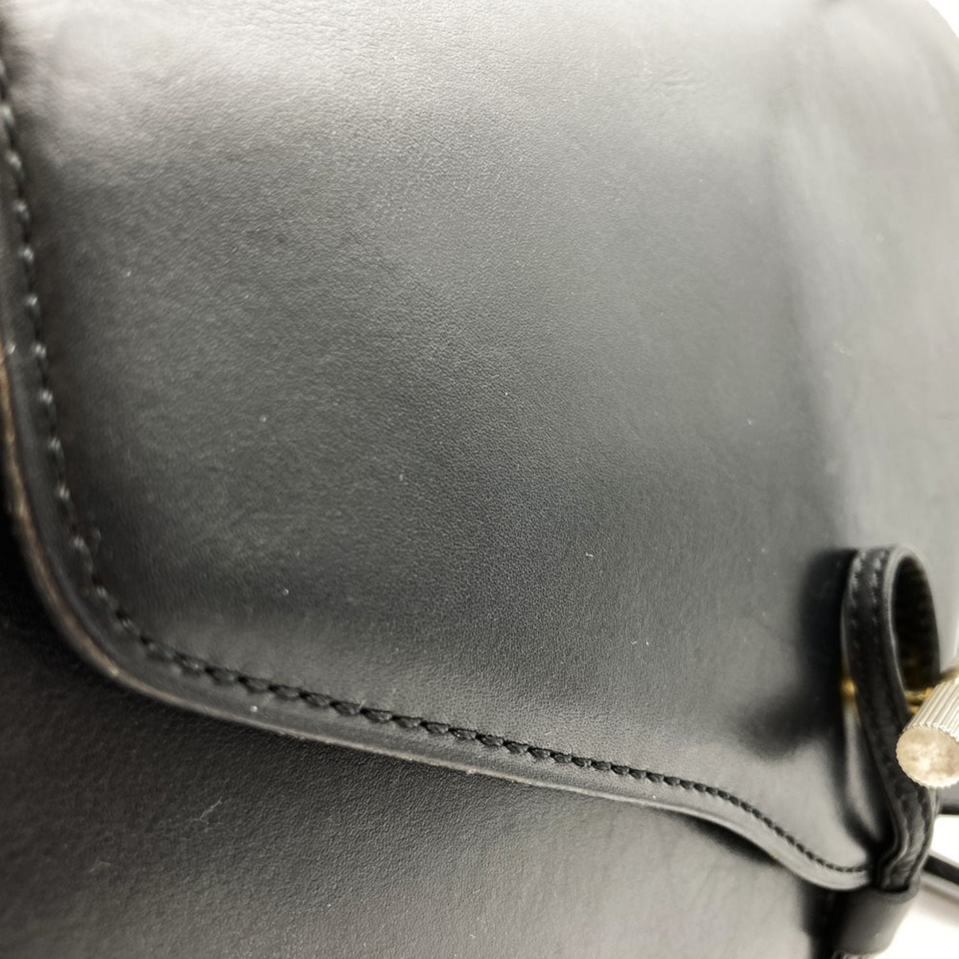 Christian Dior Black Leather Shoulder Bag ()