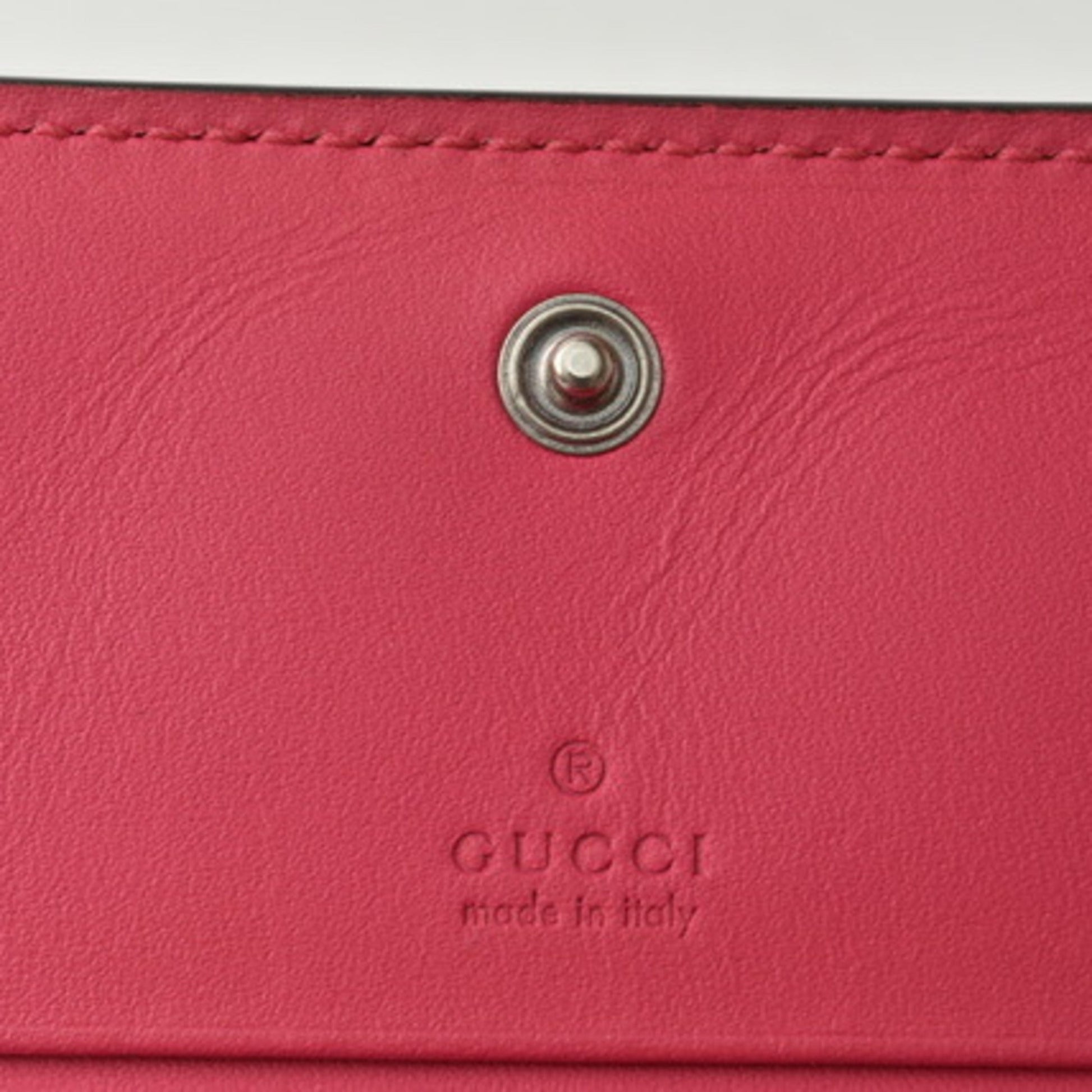 Gucci Mini Wallet/Coin Case GUCCI GUCCY Folding Wallet SEGA Collaboration Pink/Gold Leather