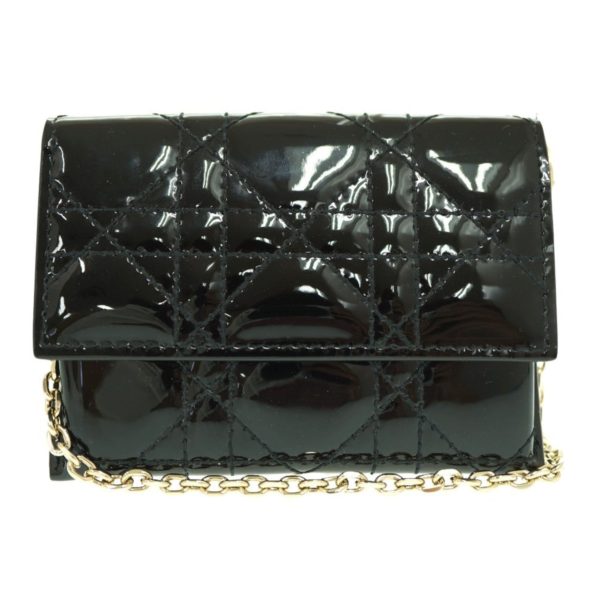 Christian Dior Black Patent Leather Shoulder Bag ()