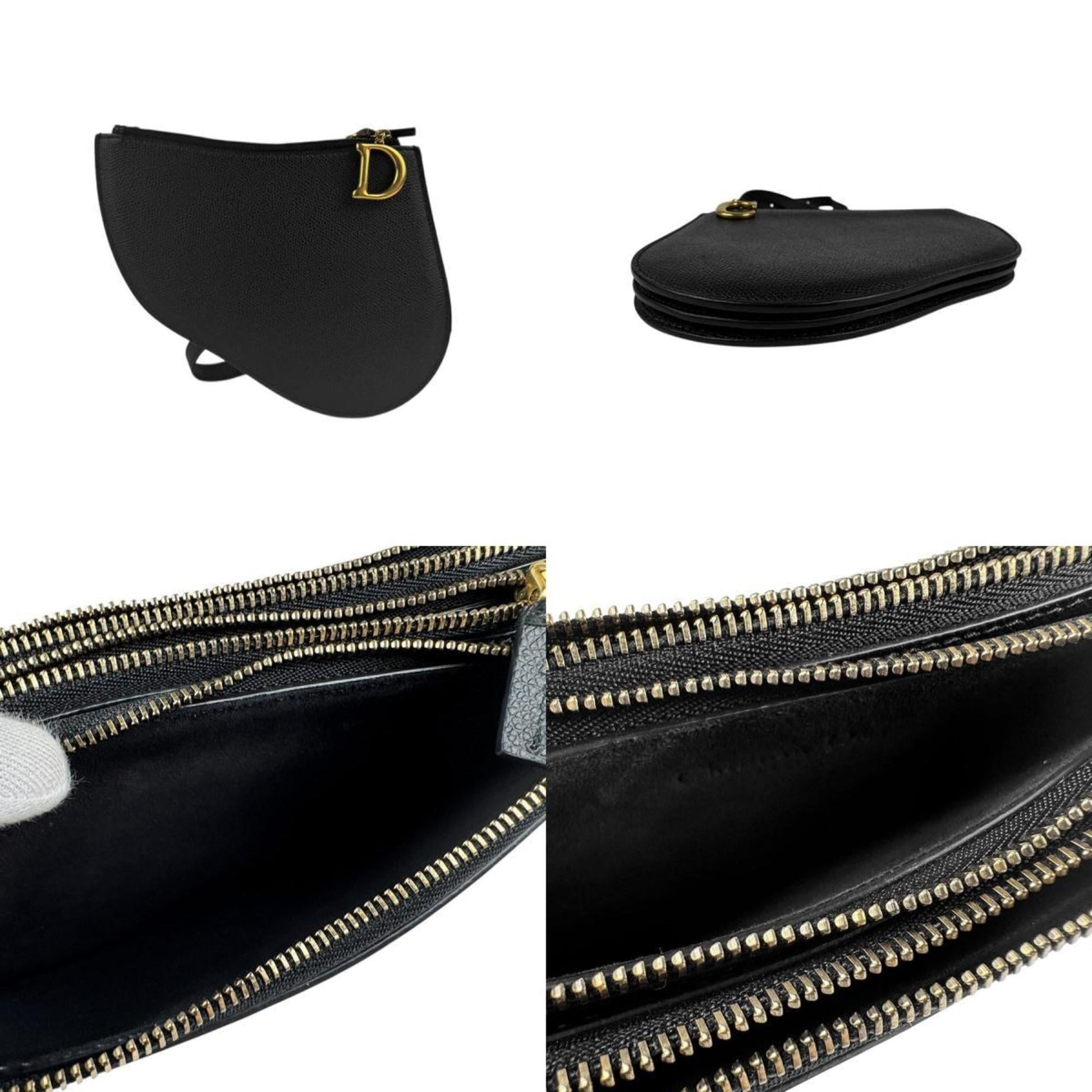 Christian Dior Black Leather Shoulder Bag ()