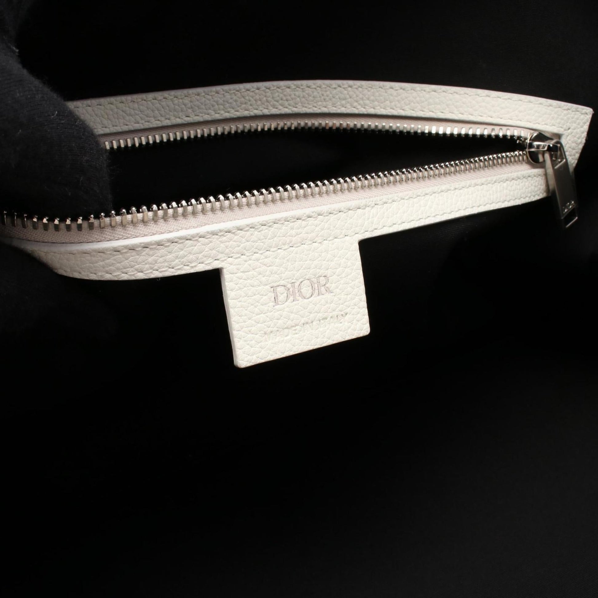 Christian Dior Beige White Canvas Leather Boston Bag ()