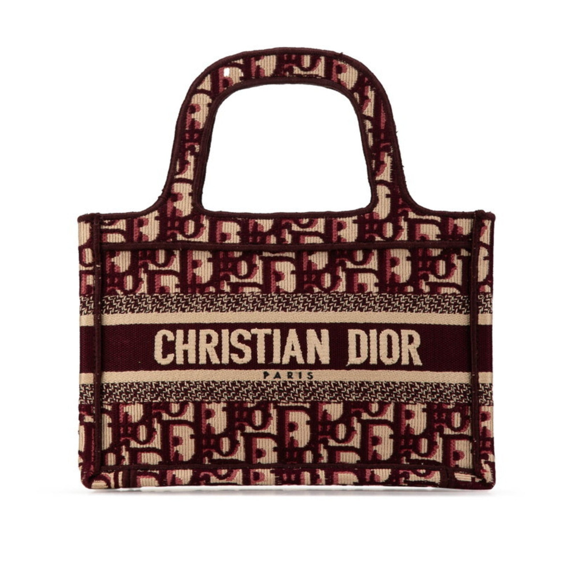 Christian Dior Beige Wine Canvas Handbag Tote Bag ()